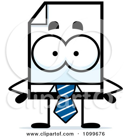 Clipart Business Document Mascot With Hands On Hips - Royalty Free Vector Illustration by Cory Thoman