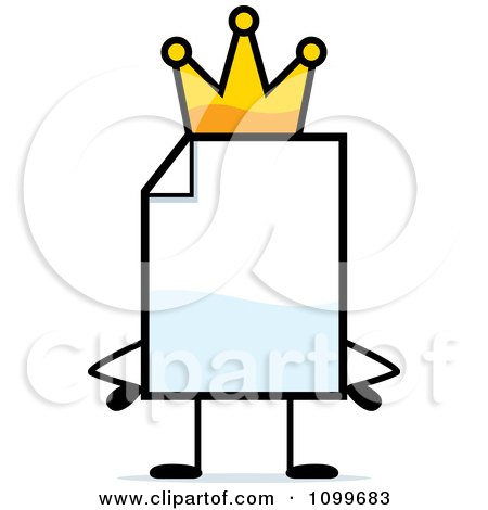 Clipart Blank Document Mascot King - Royalty Free Vector Illustration by Cory Thoman