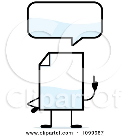 Clipart Blank Document Mascot Talking - Royalty Free Vector Illustration by Cory Thoman