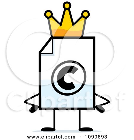 Clipart Copyright Document Mascot King - Royalty Free Vector Illustration by Cory Thoman
