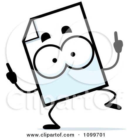 Clipart Document Mascot Doing A Happy Dance - Royalty Free Vector Illustration by Cory Thoman