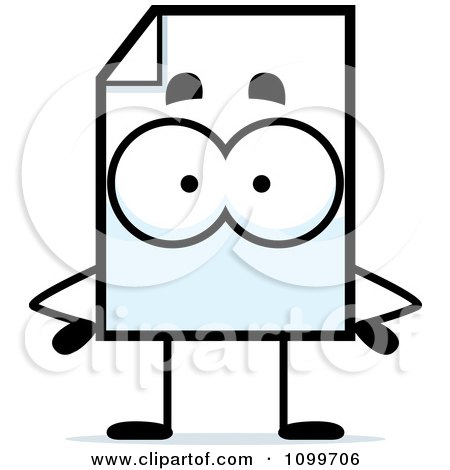 Clipart Document Mascot With Hands On Hips - Royalty Free Vector Illustration by Cory Thoman