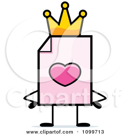 Clipart Love Document Mascot King - Royalty Free Vector Illustration by Cory Thoman