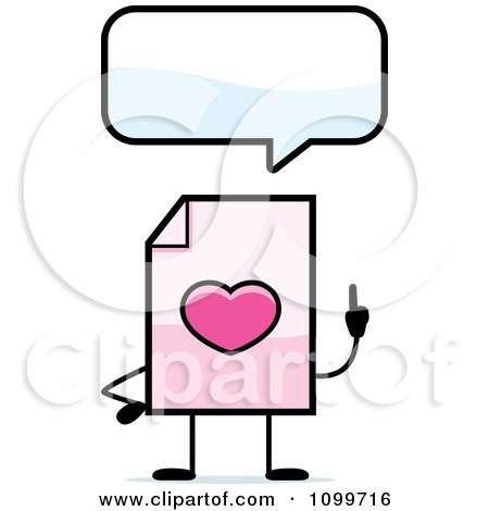 Clipart Love Document Mascot Talking - Royalty Free Vector Illustration by Cory Thoman