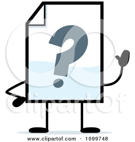 Clipart Help Document Mascot Waving - Royalty Free Vector Illustration by Cory Thoman