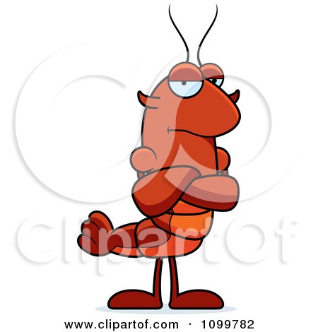 Clipart Grumpy Lobster Or Crawdad Mascot Character - Royalty Free Vector Illustration by Cory Thoman