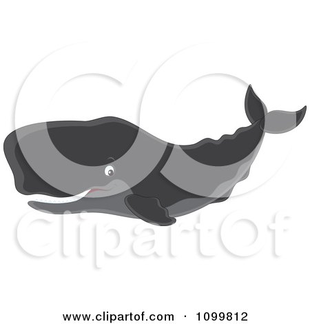Clipart Happy Sperm Whale Swimming And Smiling - Royalty Free Vector Illustration by Alex Bannykh