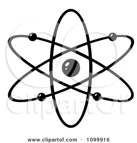 Clipart Black And White Atom - Royalty Free Vector Illustration by Hit Toon