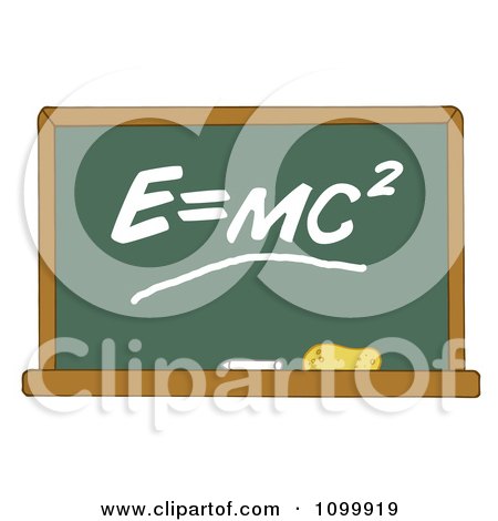 Clipart The Mass Energy Equivalence Equation E Equals MC2 On A Chalk Board - Royalty Free Vector Illustration by Hit Toon