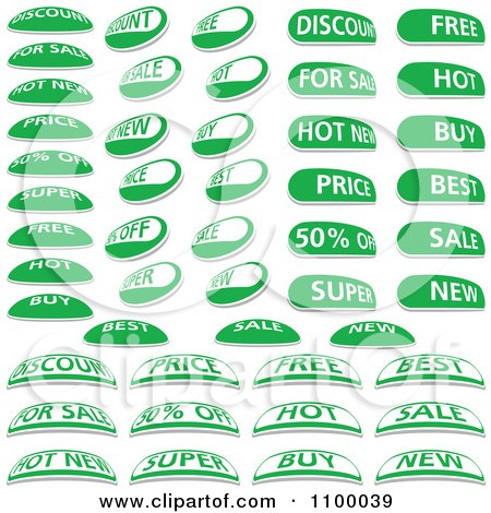 Clipart Green And White Retail Icons - Royalty Free Vector Illustration by dero