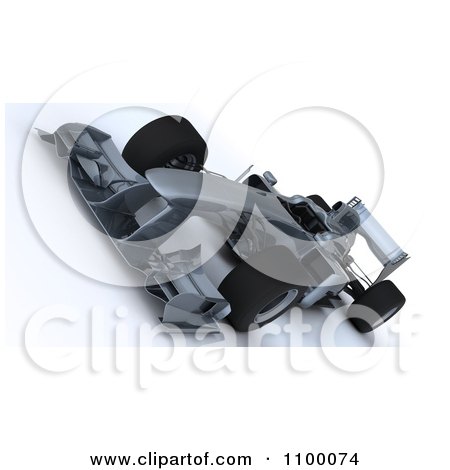 Clipart 3d Silver Formula One Race Car - Royalty Free CGI Illustration by KJ Pargeter