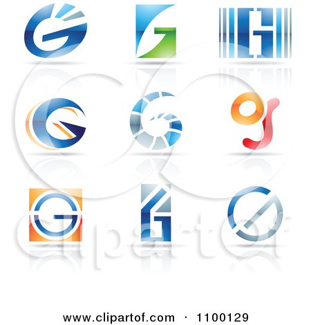 Clipart Colorful Letter G Icons With Reflections - Royalty Free Vector Illustration by cidepix