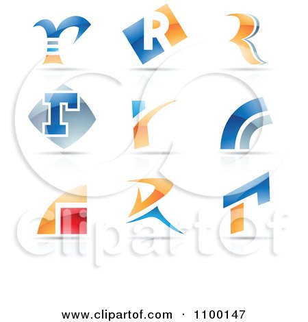 Clipart Colorful Letter R Icons With Reflections - Royalty Free Vector Illustration by cidepix