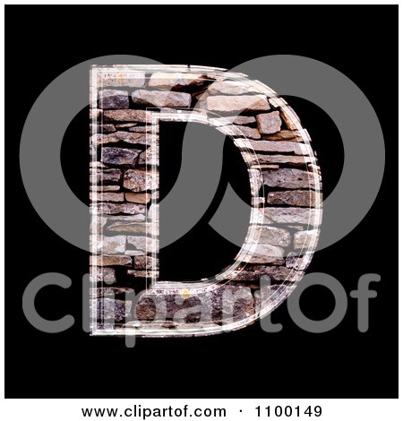 Clipart 3d Capital Letter D Made Of Stone Wall Texture - Royalty Free CGI Illustration by chrisroll