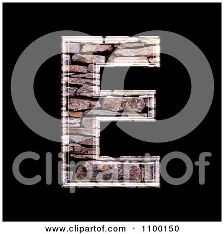 Clipart 3d Capital Letter E Made Of Stone Wall Texture - Royalty Free CGI Illustration by chrisroll