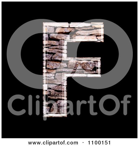 Clipart 3d Capital Letter F Made Of Stone Wall Texture - Royalty Free CGI Illustration by chrisroll