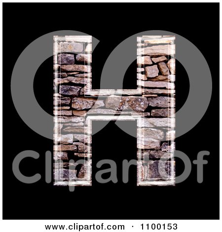 Clipart 3d Capital Letter H Made Of Stone Wall Texture - Royalty Free CGI Illustration by chrisroll