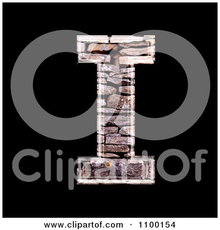 Clipart 3d Capital Letter I Made Of Stone Wall Texture - Royalty Free CGI Illustration by chrisroll