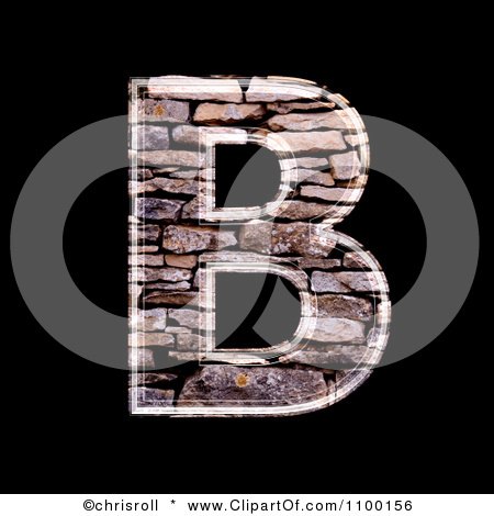 Clipart 3d Capital Letter B Made Of Stone Wall Texture - Royalty Free CGI Illustration by chrisroll