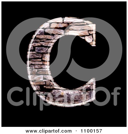 Clipart 3d Capital Letter C Made Of Stone Wall Texture - Royalty Free CGI Illustration by chrisroll