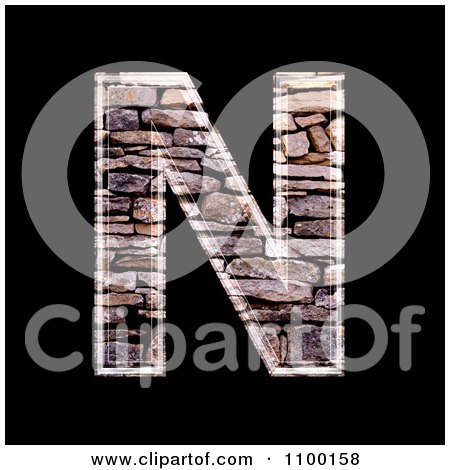 Clipart 3d Capital Letter N Made Of Stone Wall Texture - Royalty Free CGI Illustration by chrisroll
