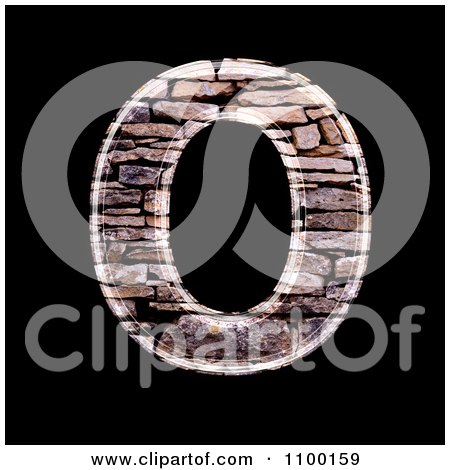 Clipart 3d Capital Letter O Made Of Stone Wall Texture - Royalty Free CGI Illustration by chrisroll