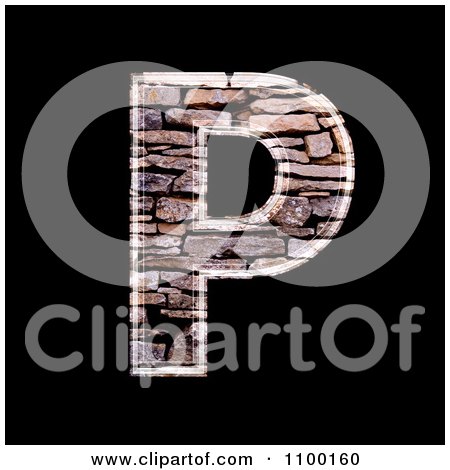 Clipart 3d Capital Letter P Made Of Stone Wall Texture - Royalty Free CGI Illustration by chrisroll