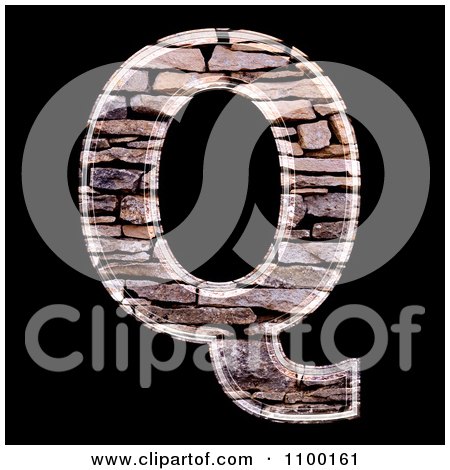Clipart 3d Capital Letter Q Made Of Stone Wall Texture - Royalty Free CGI Illustration by chrisroll
