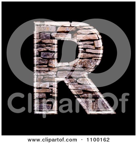 Clipart 3d Capital Letter R Made Of Stone Wall Texture - Royalty Free CGI Illustration by chrisroll