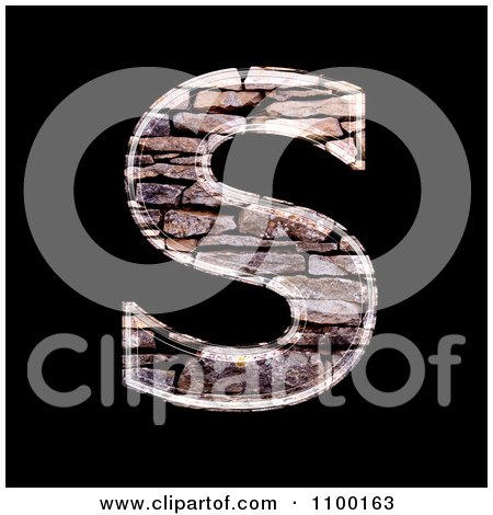Clipart 3d Capital Letter S Made Of Stone Wall Texture - Royalty Free CGI Illustration by chrisroll