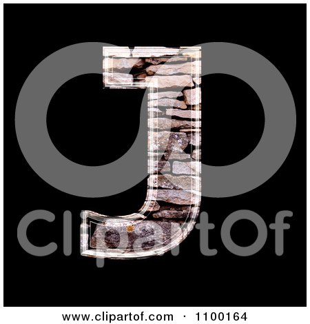 Clipart 3d Capital Letter J Made Of Stone Wall Texture - Royalty Free CGI Illustration by chrisroll