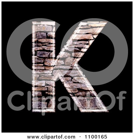Clipart 3d Capital Letter K Made Of Stone Wall Texture - Royalty Free CGI Illustration by chrisroll