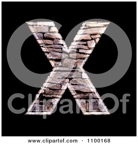 Clipart 3d Capital Letter X Made Of Stone Wall Texture - Royalty Free CGI Illustration by chrisroll