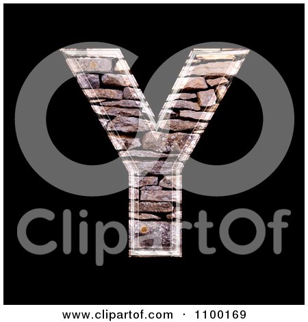 Clipart 3d Capital Letter Y Made Of Stone Wall Texture - Royalty Free CGI Illustration by chrisroll