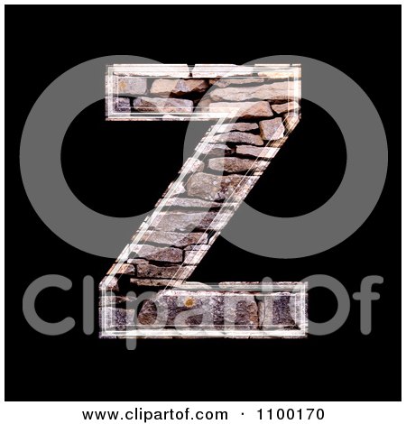 Clipart 3d Capital Letter Z Made Of Stone Wall Texture - Royalty Free CGI Illustration by chrisroll