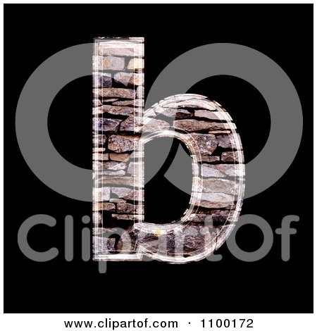 Clipart 3d Lowercase Letter b Made Of Stone Wall Texture - Royalty Free CGI Illustration by chrisroll