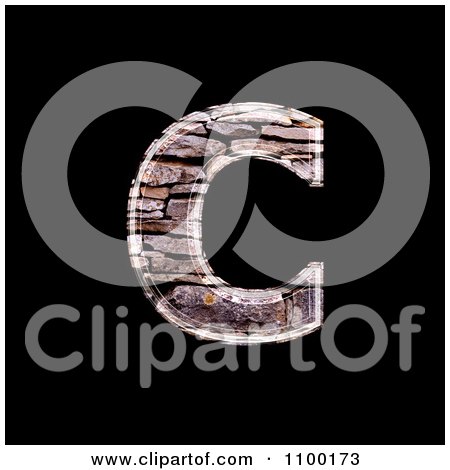 Clipart 3d Lowercase Letter C Made Of Stone Wall Texture - Royalty Free CGI Illustration by chrisroll