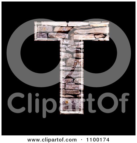 Clipart 3d Capital Letter T Made Of Stone Wall Texture - Royalty Free CGI Illustration by chrisroll