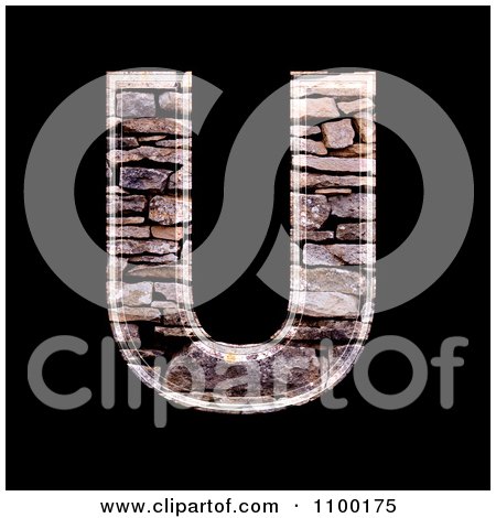 Clipart 3d Capital Letter U Made Of Stone Wall Texture - Royalty Free CGI Illustration by chrisroll