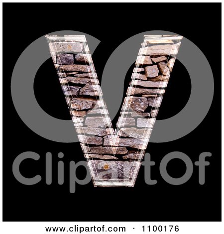 Clipart 3d Capital Letter V Made Of Stone Wall Texture - Royalty Free CGI Illustration by chrisroll