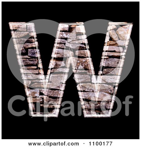 Clipart 3d Capital Letter W Made Of Stone Wall Texture - Royalty Free CGI Illustration by chrisroll