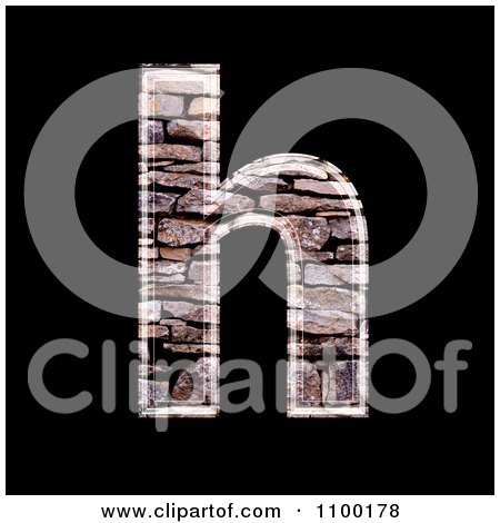 Clipart 3d Lowercase Letter h Made Of Stone Wall Texture - Royalty Free CGI Illustration by chrisroll