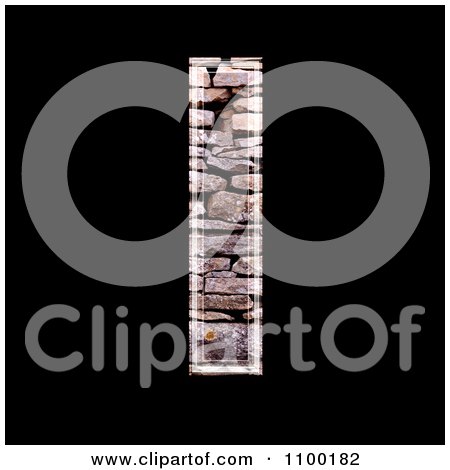 Clipart 3d Capital Letter I Or Lowercase Letter l Made Of Stone Wall Texture - Royalty Free CGI Illustration by chrisroll