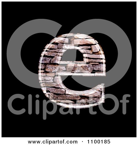 Clipart 3d Lowercase Letter e Made Of Stone Wall Texture - Royalty Free CGI Illustration by chrisroll