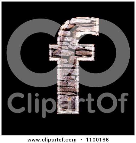 Clipart 3d Lowercase Letter f Made Of Stone Wall Texture - Royalty Free CGI Illustration by chrisroll