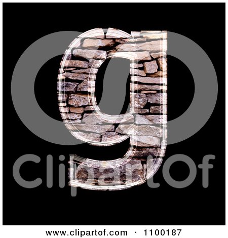 Clipart 3d Lowercase Letter g Made Of Stone Wall Texture - Royalty Free CGI Illustration by chrisroll