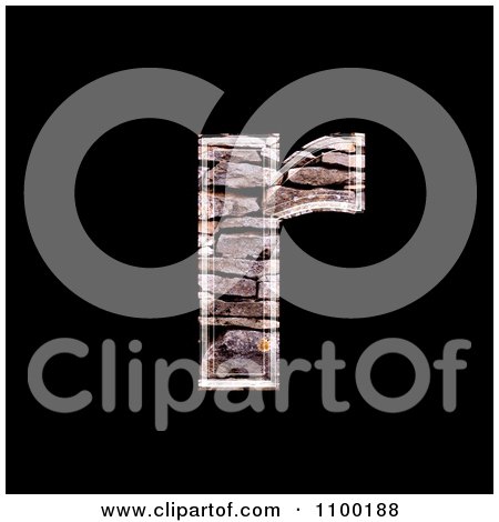 Clipart 3d Lowercase Letter r Made Of Stone Wall Texture - Royalty Free CGI Illustration by chrisroll