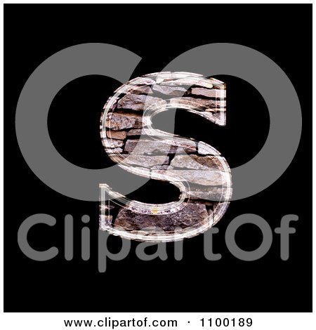 Clipart 3d Lowercase Letter s Made Of Stone Wall Texture - Royalty Free CGI Illustration by chrisroll