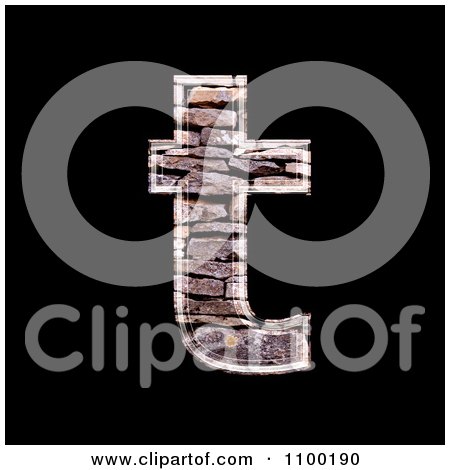 Clipart 3d Lowercase Letter t Made Of Stone Wall Texture - Royalty Free CGI Illustration by chrisroll