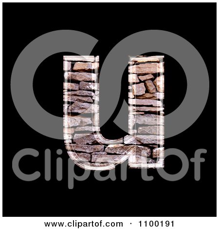 Clipart 3d Lowercase Letter u Made Of Stone Wall Texture - Royalty Free CGI Illustration by chrisroll